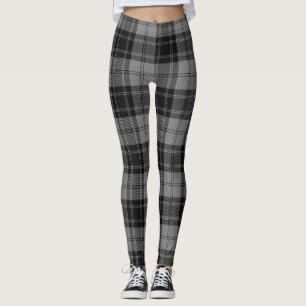 Leggings Douglas Gray Tartain Tapa Gris Negro