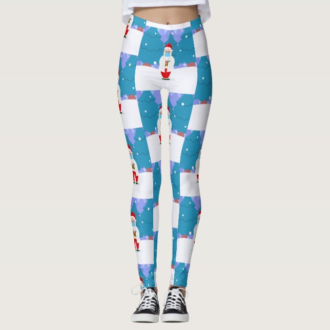 Leggings dr santa claus covid navidades médica de máscara f (Anverso)