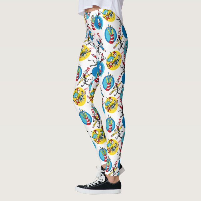 Leggings Dr. Seuss | Caracteres con patrón de lápices (Izquierda)