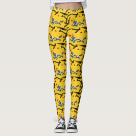Leggings dragón azul amarillo