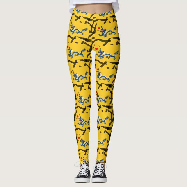 Leggings dragón azul amarillo (Anverso)