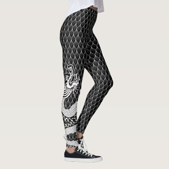 Leggings Dragón blanco y negro (Derecha)