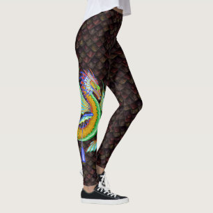 Leggings Dragón de agua con baldaquín de Naranja rojo