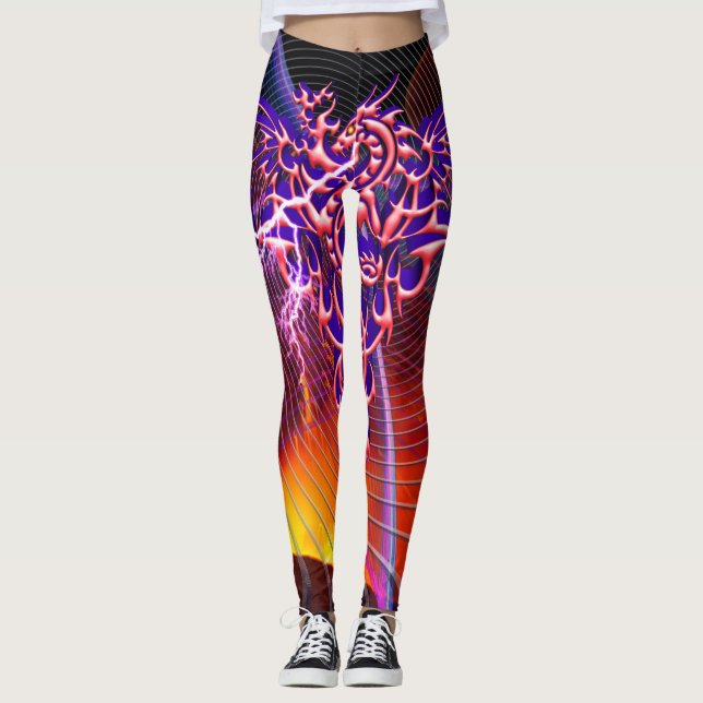Leggings Dragón de Fantasía que Respira Fuego (Anverso)