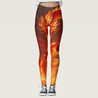 Leggings Dragón de Fuego Ardiente | Dragón Fantasía de Llam