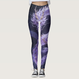 Leggings Dragón de Galaxia Púrpura | Dragón Cósmico Místico
