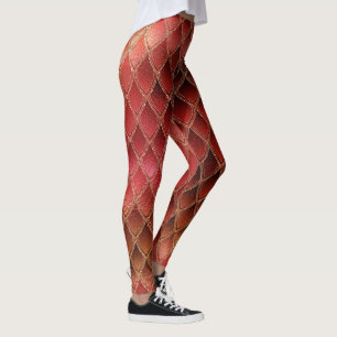 Leggings Dragón de gradiente rojo escala las piernas