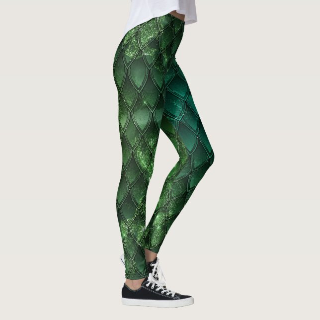 Leggings Dragón de gradiente verde escalas Leggencias (Derecha)