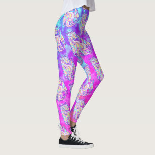 Leggings Dragón de guijarros rosados de burro delgado Wyver
