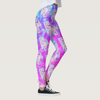 Leggings Dragón de guijarros rosados de burro delgado Wyver