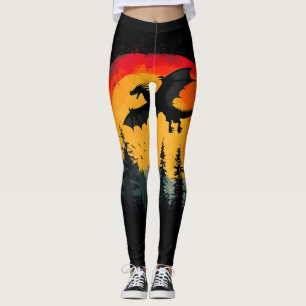 Leggings Dragón del bosque del atardecer