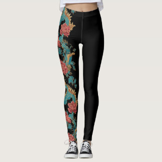 Leggings Dragón estilo tatuaje japonés