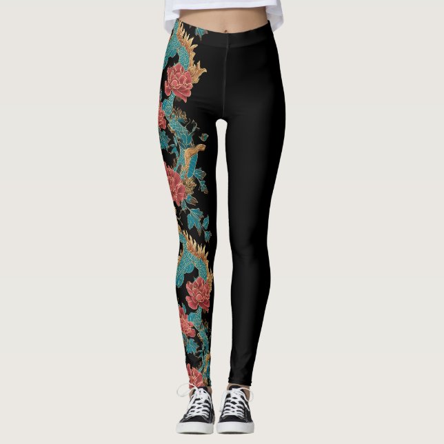 Leggings Dragón estilo tatuaje japonés (Anverso)