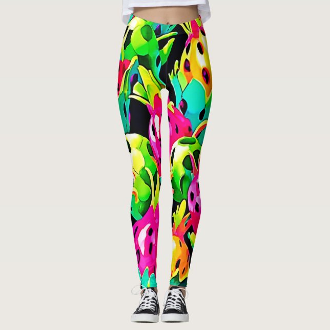 Leggings Dragon Fruit Vivid Pattern (Anverso)