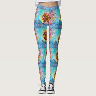 Leggings DRAGÓN marino con fantasía rosa amarillo dorado az