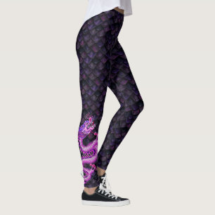 Leggings Dragón rosado grande de las polainas del barco de