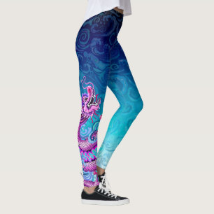 Leggings Dragón rosado grande de las polainas del barco de