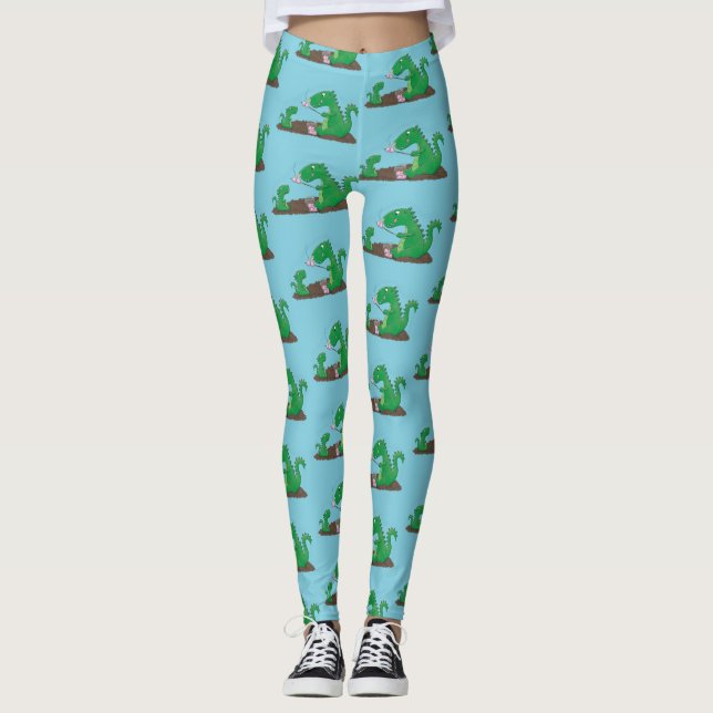 Leggings dragones cortos asando malvaviscos personalizado (Anverso)