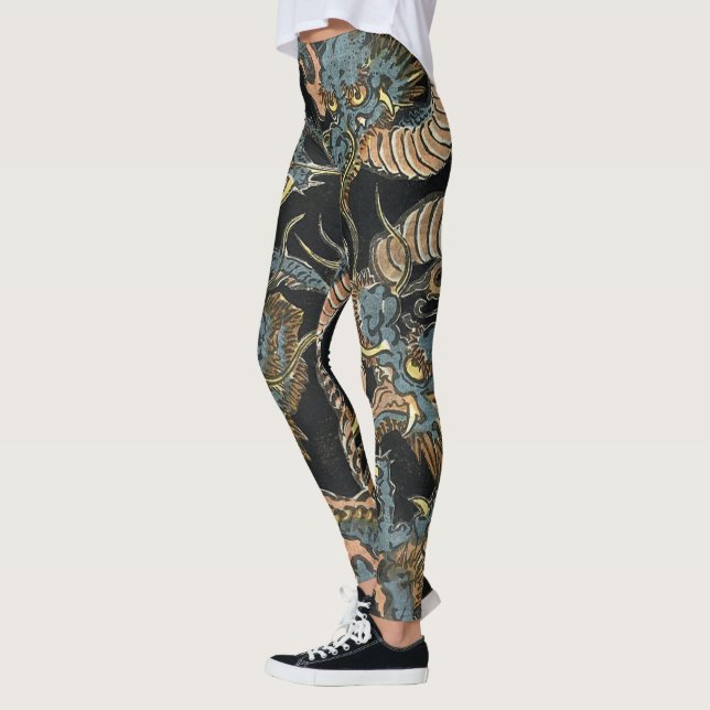 Leggings Dragones japoneses vintage de Keisai Eisen (Izquierda)