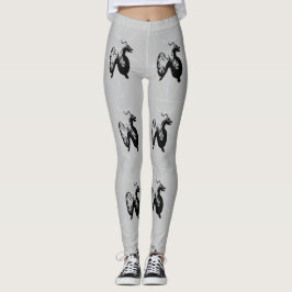 Leggings dragones negros en gris