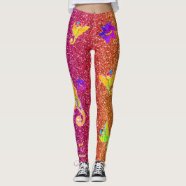 Leggings Dragones y monstruos en piernas Purpurinas