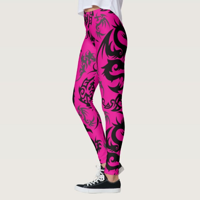 Leggings Dragons outline pattern 05.b.DOLP01. BPink BG (Izquierda)