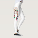 Leggings Dreamcatcher bohemio en pintura vibrante de la<br><div class="desc">Este dreamcatcher bohemio artístico y pintado a mano en acuarela vibrante y colorida es perfecto para la mujer de moda y elegante. Su impresión fresca y artsy es grande para muchas ocasiones y regalos; para sí mismo, sus amigos, o su familia. ¡Goce de esta impresión del boho y del inconformista...</div>