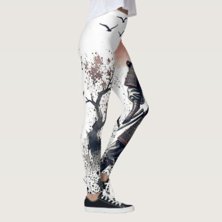Leggings Dual Sword Samurai Warrior Ink Art