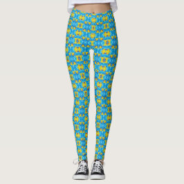 Leggings Ducky de goma amarillo en burbujas