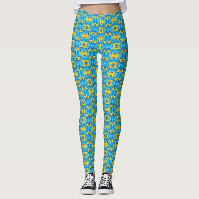 Leggings Ducky de goma amarillo en burbujas (Anverso)