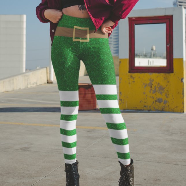 Leggings Duende de brillo verde afortunado día de San Patri (Subido por el creador)
