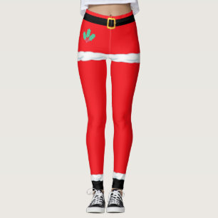 Leggings Duende de Navidad Santa Claus Rojo