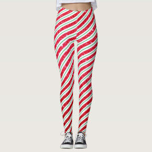 Leggings Dulce Caña de Caramelo Brillo Patrón Rastrillado N