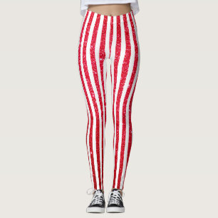 Leggings Dulce Caramelo De Navidad Purpurina Patrón Rayado