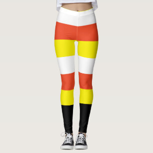 Leggings Dulce de Calabaza de Halloween Blanco Naranja Amar