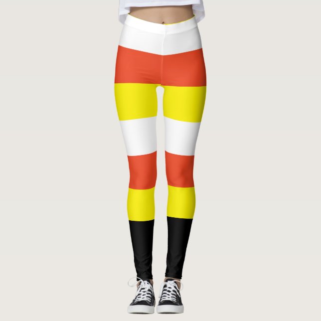 Leggings Dulce de Calabaza de Halloween Blanco Naranja Amar (Anverso)