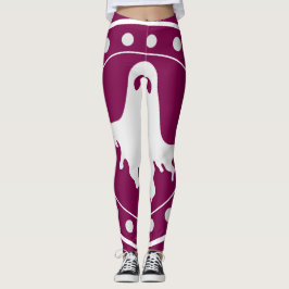 Leggings Dulce Fantasma Espeluznante de Halloween Naranja y