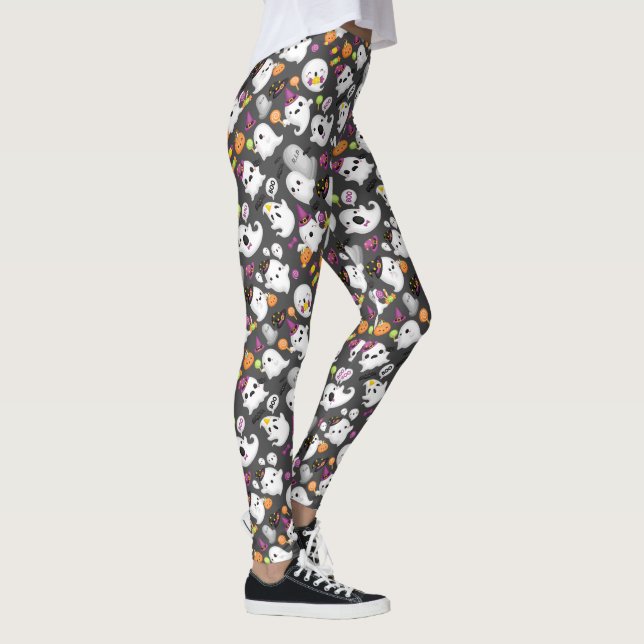 Leggings Dulce Fantasma y Lápidas de Halloween  (Derecha)