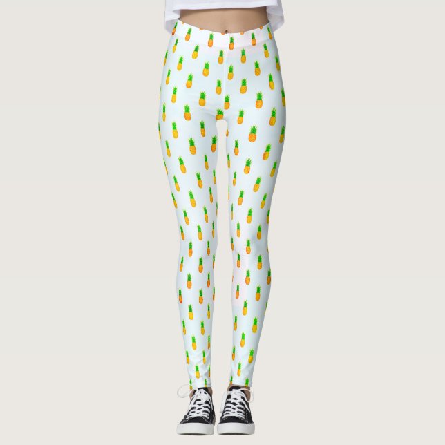 Leggings Dulce Patrón de Piña Tropical (Anverso)