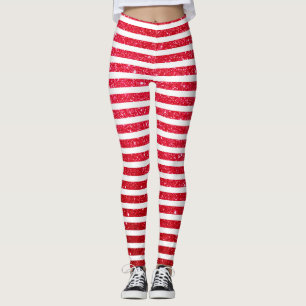 Leggings Dulce Patrón Navideño de Bastón de Caramelo Festiv