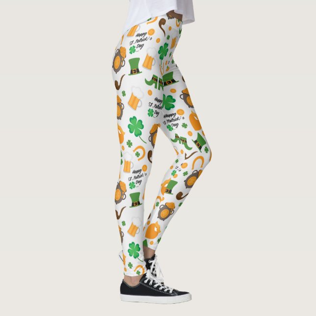 Leggings Dulce patrón temático irlandés del día de San Patr (Derecha)
