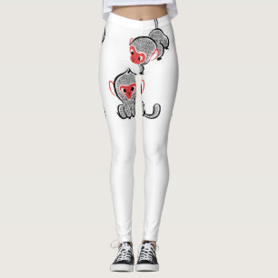 Leggings Dúo de monos asiáticos: sentados y trepando