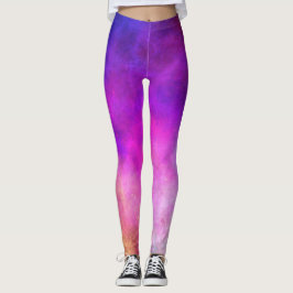 Leggings Dusk Stars Galaxy Space Pink Purple Twilight