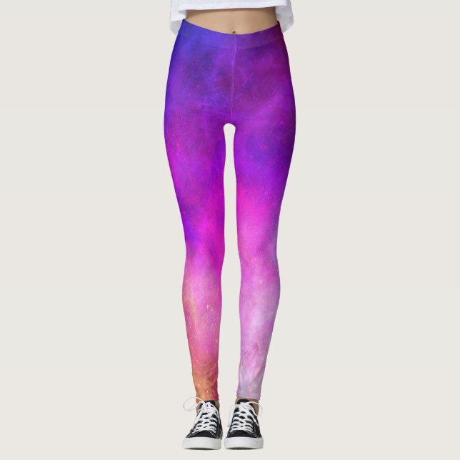 Leggings Dusk Stars Galaxy Space Pink Purple Twilight (Anverso)