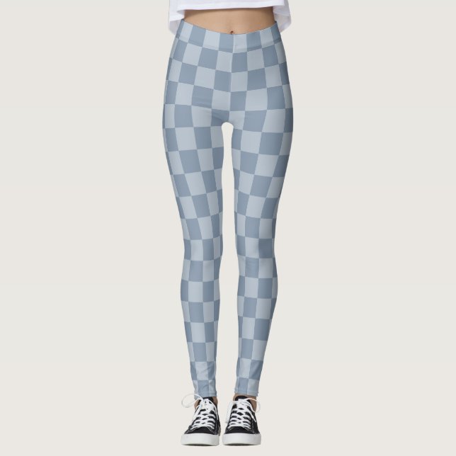 Leggings Dusty Blue Checkerboard (Anverso)