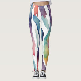 Leggings Dynamische Aquarell-Streifen - lebendige Farben