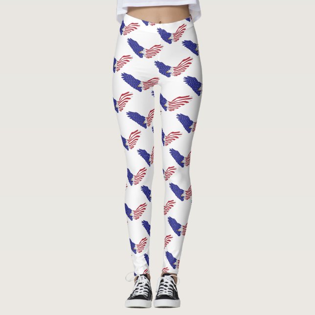 Leggings Eagle estadounidense patriótica Thunder_Cove (Anverso)