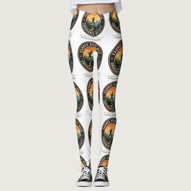 Leggings Earn Every Mile Endurance Trail Runner Retro Tee e (Anverso)