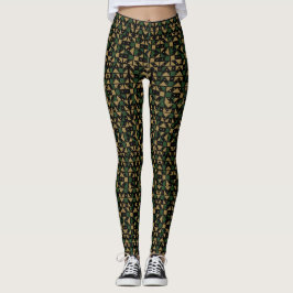 Leggings Earthy Geometric Mosaic Pattern 