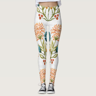 Leggings Earthy Whimsical: Motif de Flor acuarela.